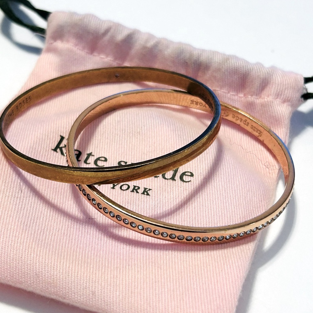 kate spade ♠️ Rose Gold Tone Bangle Set - Picture 4 of 10